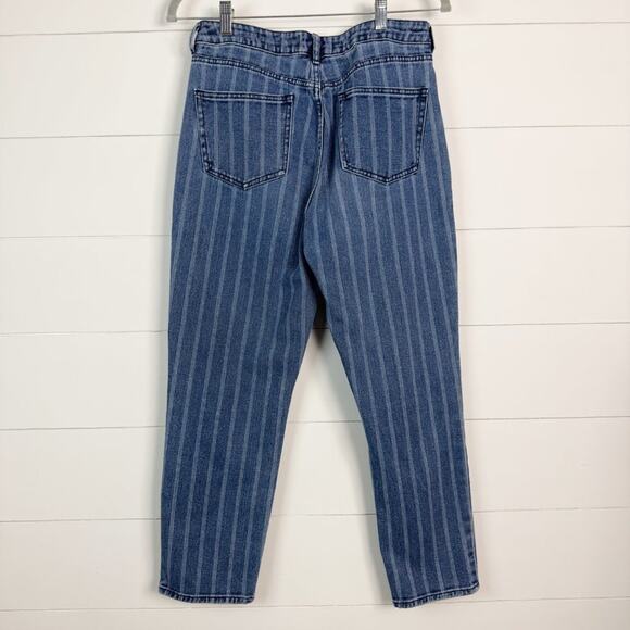 Pacsun Women's Medium-Wash White Striped 90s Y2K Zip Fly Mom Denim Jeans Size 28 - Picture 3 of 6